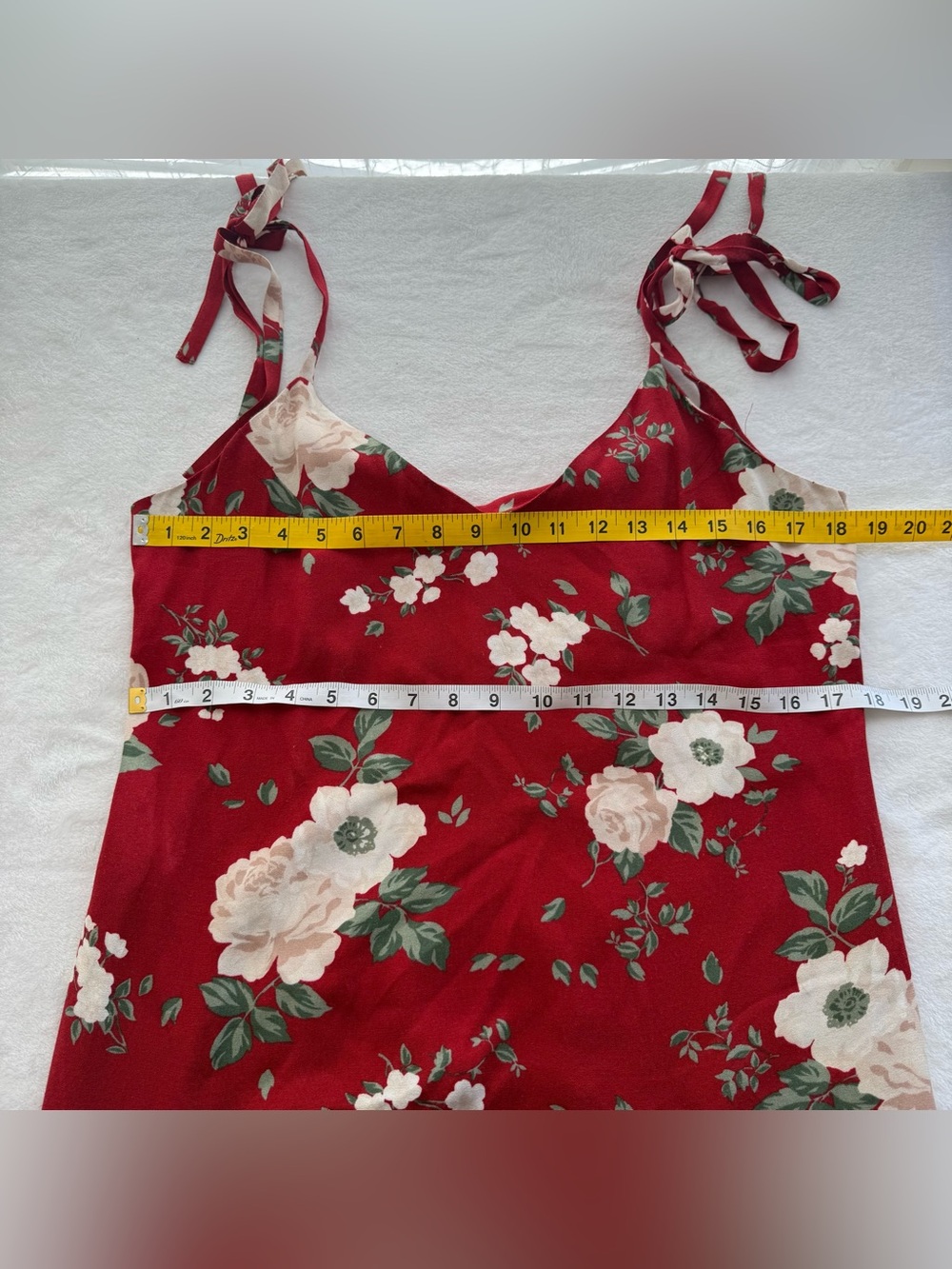 Reformation Jade Midi Dress in Red Justine Floral Size Large Sultry Low Back - Picture 7 of 8